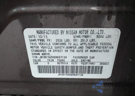 2014 Infiniti Q50 Premium z USA, uszkodzony, nr VIN JN1BV7ARXEM697129